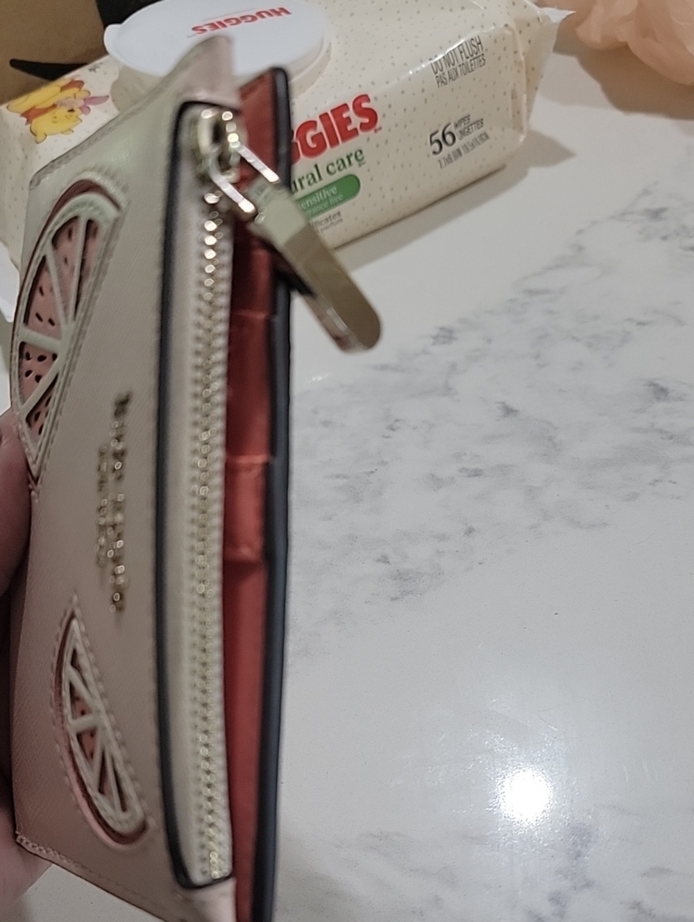 kate spade Tini Slim Bifold pale pink With Embellished Grapefruit Slices wallet - Picture 12 of 16